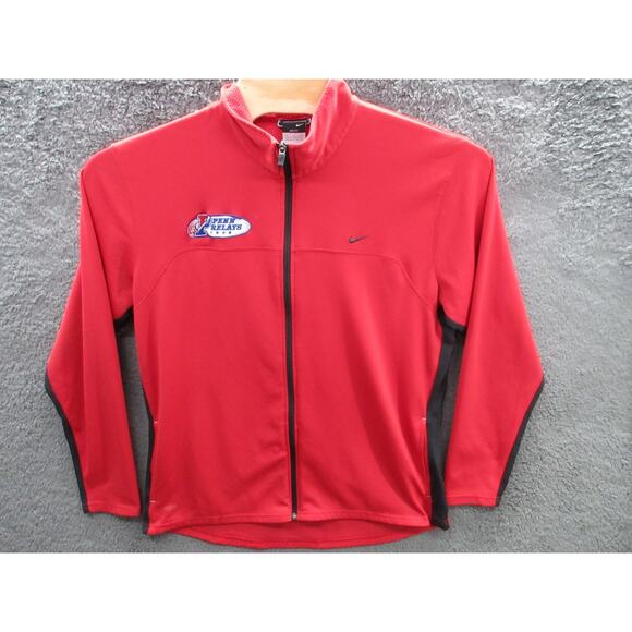 NIKE 2006 Penn Relays Men's XL Dri-Fit Full Zip Red Black Jacket - Picture 1 of 16